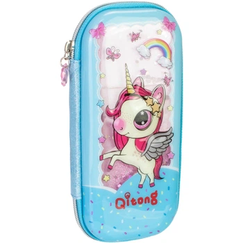 Пенал Cool For School аквариумный 1 отделение с органайзером голубой (QT-5767-Blue)