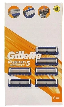 Сменные картриджи для бритья (лезвия кассеты) мужские Gillette Fusion5 SPORT 6 шт
