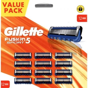 Сменные картриджи для бритья (лезвия кассеты) мужские Gillette Fusion5 SPORT 12 шт