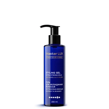 Гель для укладання волосся екстрасильна фіксація Master LUX professional 200 ml