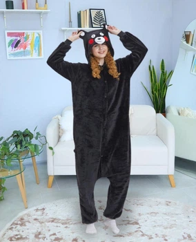 Пижама кигуруми Kigurumi для девочки Кумамото Мишка Кумамон Черный на рост 155-165 см (204141)