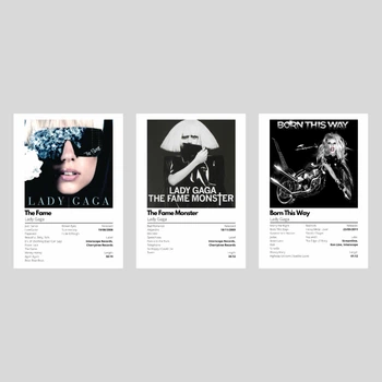 Набір постерів Леді Гага / Плакати Lady Gaga / 3 шт, А3