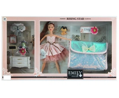 Кукла Emily, высота 30 см, аксессуары, сумочка для девочки. Multicolor (135806)