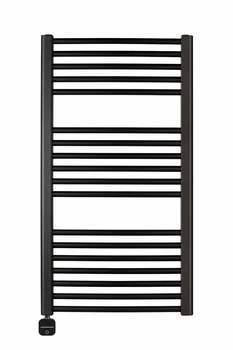Електрична рушникосушка BASIC G, 922x500x80-92 мм, чорна матова структурна, тін (300 Вт) 67x55x55 мм чорний матовий, монтаж