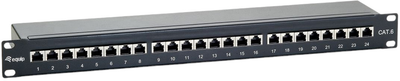 Патч-панель Equip 19" 1U CAT6 24xRJ45 у зборі для серверної шафи/стійки Black (4015867111567)