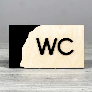 Табличка WC 175x100мм Черная