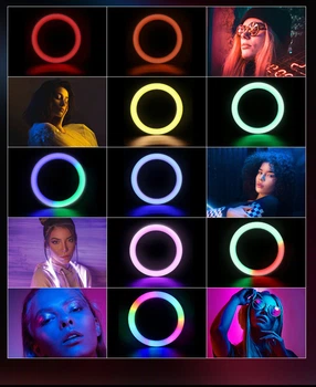 Студийный свет, кольцевая лампа NNHQ-10 RGB (30см)