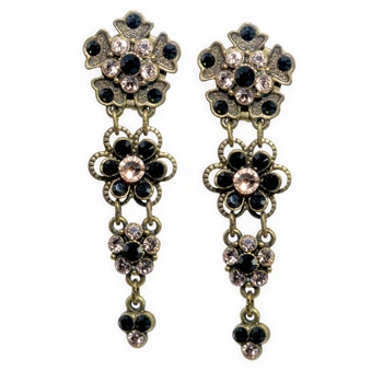 Сережки-кліпси "Квіткова ніч" з кристалами Swarovski від Michal Negrin