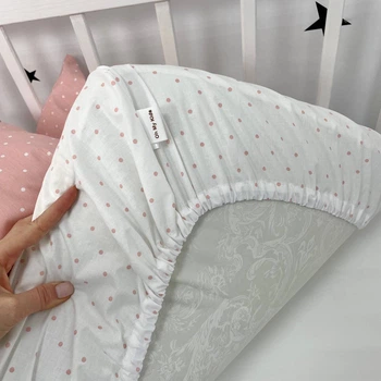 Простыня на резинке 160х80 см Oh My Kids "Точки"