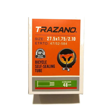 Камера 27.5х1.75/2.10 47/52-584 Shrader (AV) 48 мм с антипрокольной жидкостью Trazan