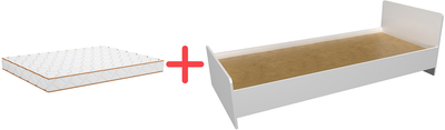 Набір Ортопедичний матрац Smart Mattresses Dual 80х190 см + Ліжко DC Fiona 1932х842х600 мм Білий Німфея Альба (2111609-80190+DC126380)