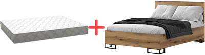 Набір Ортопедичний матрац Smart Mattresses Moderate Lite Cocos 140x200 см + Ліжко Art in Head 1.4 Ascet 1470x1000x2060 Дуб Евок (253231-140200+AS08100000030)