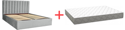 Набір Ортопедичний матрац Smart Mattresses Moderate Lite Cocos 160x200 см + Ліжко Smart Tramonto Lite 160х200 см Lili 94 Сіре ordf (253231-160200+33410011-94)