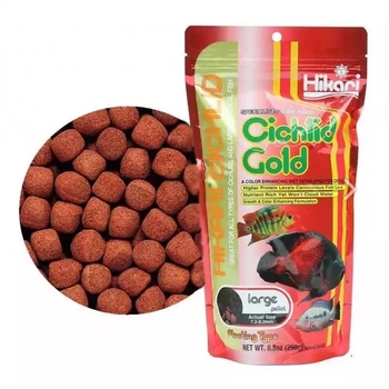 Корм Hikari Cichlid Gold (L) 250г, 7,2-8,2мм (гранулы) для улучшения цвета крупных цихлид 30+см