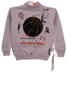 Водолазка на флісі для хлопчика трикотажна Basketbol сіра 122 см (34748)