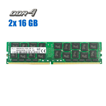 Комплект: Серверна оперативна пам'ять Hynix / 32 GB (2x 16 GB) / 2Rx4 PC4-2133P / DDR4 ECC / 2133 MHz б/в