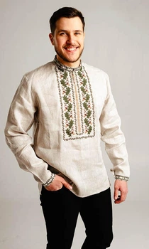 Вишиванка чоловіча vishivano4ka 348-3 42 бежева