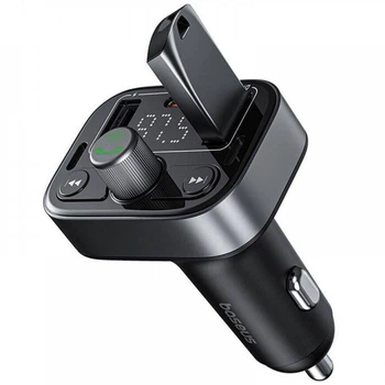 Фм модулятор с подключением флешки Baseus FM Transmiter (BT5.0, 3USB, 87.5-108.0 МГц). Black