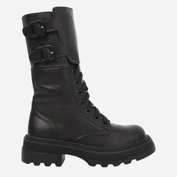 Женские зимние ботинки кожаные высокие Teona Зима-355 37 23.5 см Черные (ROZ6501054473)