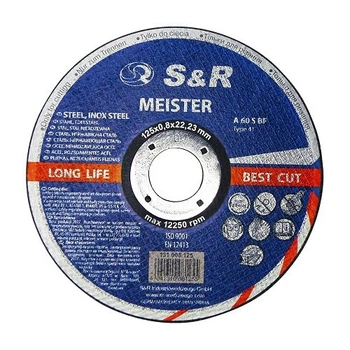 Круг отрезной по металлу и нержавеющей стали S&R Meister A 60 S BF 125x0,8x22,2 (131008125)