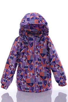 Куртка для девочки на трикотаже Babykroha Абстрактные фигуры фиолетовая 104 см (44907)