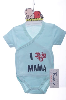 Боди с коротким рукавом на кнопках Findik интерлок I love Mama 68 см (42980)