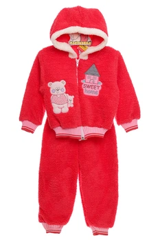Костюм с длинным рукавом для девочки sweet home красный 92 см (26353)