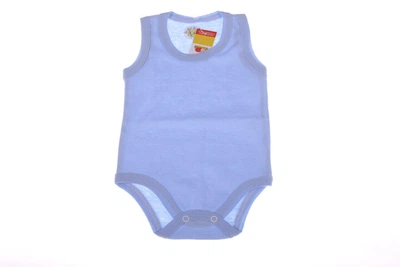 Боди майка для мальчика голубой однотонный интерлок BabyKroha 68 см (31428)
