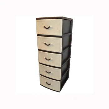 Пластиковый комод Эффе Style 5 ярусов 375х470х1120 мм Бежевый (14-46-10061)