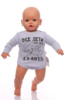Боди с длинным рукавом для мальчика интерлок Ангел голубое Murat Baby 74 см (34824)