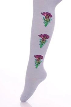 Колготи для дівчинки блакитні з квіткою 116 см (50236)