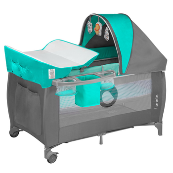 Ліжечко-манеж Lionelo SVEN PLUS TURQUOISE / GREY Lio-21201477 21201477