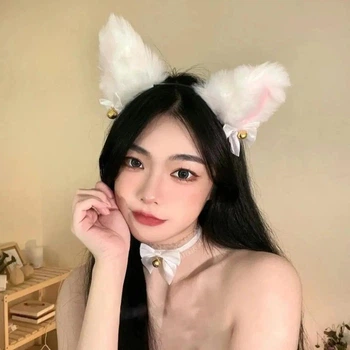 Обруч для косплея Кошачьи ушки (Белый)