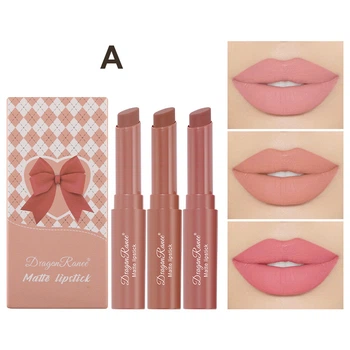 Набор матовых помад Dragon Ranee Colorful Lustrous Matte Lipstick A 3 шт