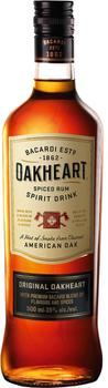 Спиртовий напій на основі рому Бакарді Oakheart Original 0.5 л 35% (5010677160018)