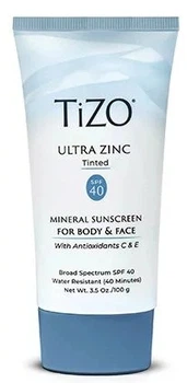 Минеральный солнцезащитный крем для лица и тела тонирующий Tizo Ultra Zinc Body & Face Tinted SPF 40, 100 мл