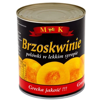 Персики половинки M&K в світлому сиропі 820г