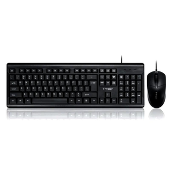 Проводная клавиатура с мышью TWolf TF500 UA/ENG раскладка Black