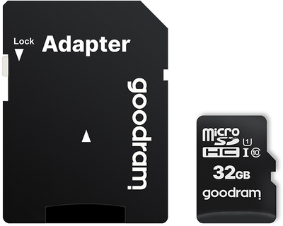 Карта пам'яті MicroSD 32Gb GoodRAM SDHC (class 10 UHS I U1) +SD адаптер