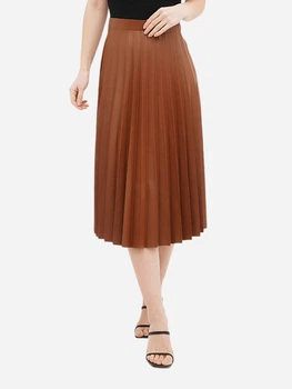 Юбка из искусственной кожи миди осенняя женская EQUILIBRI TEL Skirt KZ M Оранжевая (2299965742591)