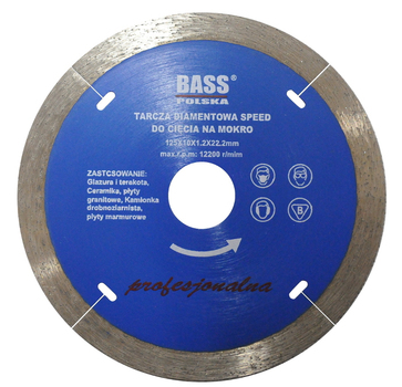 Tarcza diamentowa Bass Polska do cięcia na mokro 125 mm 2220 (5902067612279)