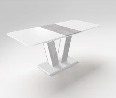 Стол обеденный раскладной Fusion furniture Торин Белый/Бетонный камень