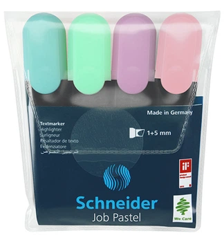 Набор из 4-х маркеров Schneider Job 4.5 мм ассорти (S115098)