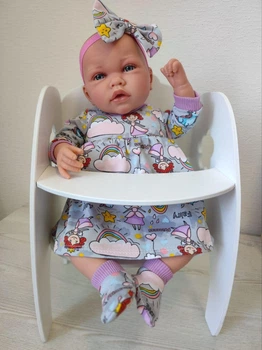 Лялька пупс реборн з м'яким тілом Ane Baby Marina&Pau у сукні, 45 см