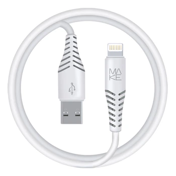 Кабель MAKE Lightning 2.4A 1м PVC White