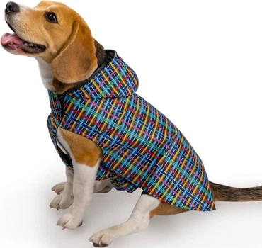 Дождевик для собак с капюшоном Barksi Textile XS Клеточка (17528718)