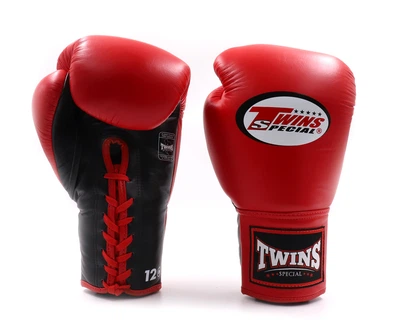 Боксерські рукавиці Twins Lace Up Boxing Gloves BGLL1 Red Black (BGLL1-RDBK-12oz)