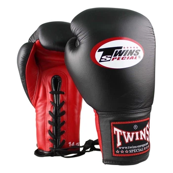 Боксерские перчатки Twins Lace Up Boxing Gloves BGLL1 Black Red (BGLL1-BKRD-10oz)