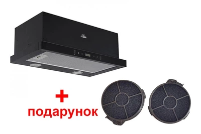Вытяжка Luxor Forte F 60 Intellect BK 1450 m3 LED Intellect + включение скоростей бесконтактно, черное стекло, черный