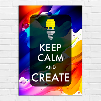 Плакат постер Кавун Keep Calm and Create А4 Різнокольоровий ПЛ000921A4